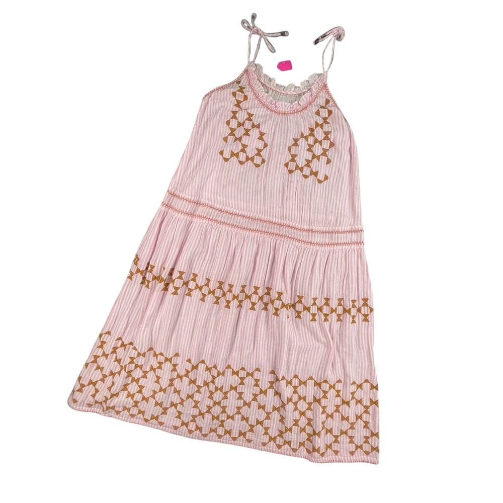 Uncle Frank Candy Stripe Dress Designer Archive Sample Pink Cotton Boho Midi